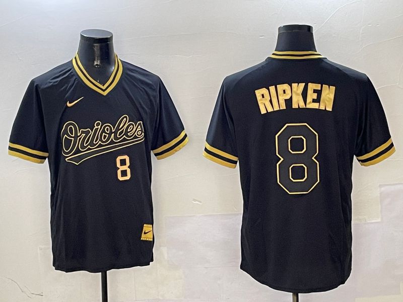Men Baltimore Orioles #8 Ripken Black Gold Game 2025 Nike MLB Jersey style 5